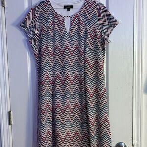 Nine West Multicolor Zigzag Midi Dress